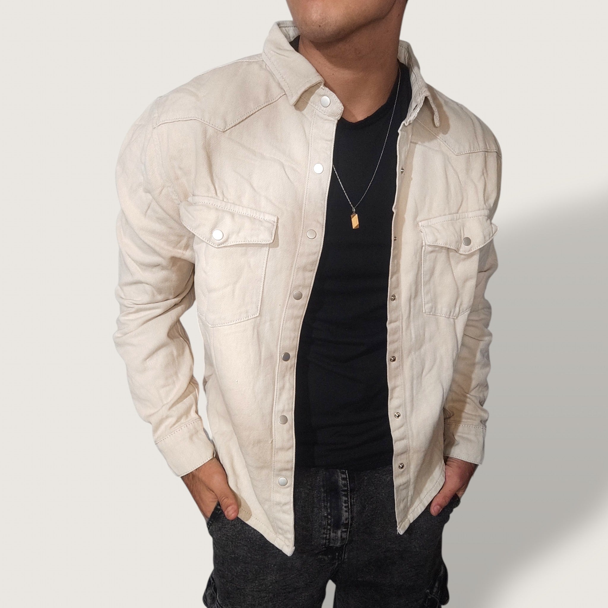 Chaqueta Mezclilla Beige