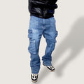 Jeans Flare Blue Cargo